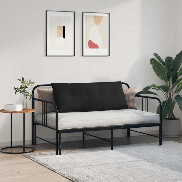 vidaXL Poduszka na plecy Czarny 120 x 50 cm Tkanina mikrofibrowa