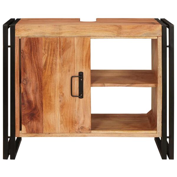 vidaXL Szafka umywalkowa Brązowy 71 x 33 x 58 cm Lite Drewno Akacji