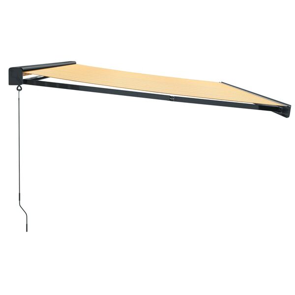 vidaXL Zwijana markiza, ż&oacute;łto-biała, 5x3 m, tkanina i aluminium