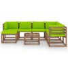 vidaXL 8-cz. zestaw wypoczynkowy do ogrodu, z poduszkami, jasnozielony