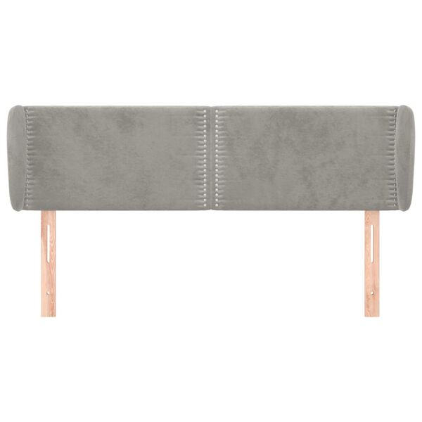 vidaXL Zagł&oacute;wek uszak, jasnoszary, 147x23x78/88 cm, aksamitny