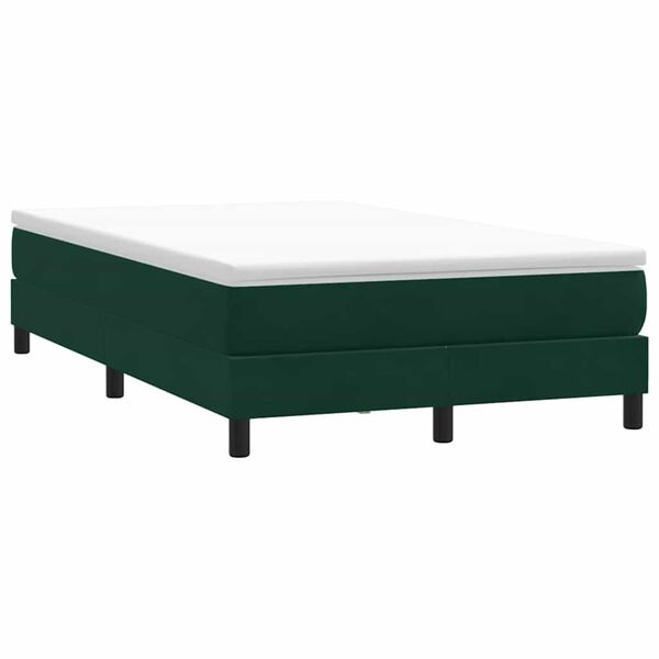 vidaXL Ł&oacute;żko typu Box Spring bez materaca Ciemnozielone 120x220 cm