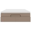vidaXL Rama ł&oacute;żka otomana z materacem, cappucino, 140x200 cm, ekosk&oacute;ra