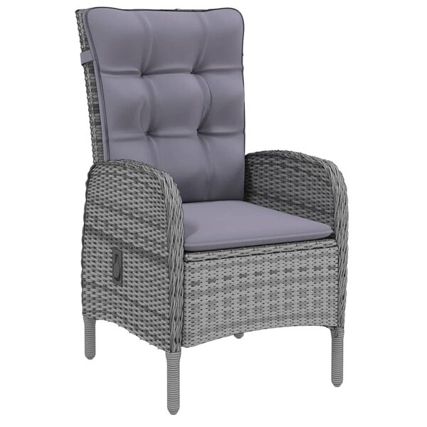 vidaXL 5-częściowy zestaw mebli ogrodowych, polirattan, szary