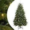 vidaXL Sztuczna choinka z zawiasami zielony 270 cm PVC i stal 300 LED