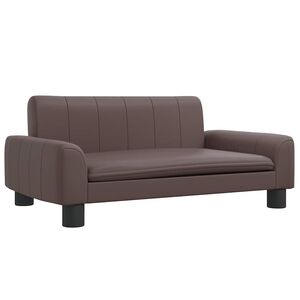 vidaXL Sofa dla dzieci, brązowa, 70x45x30 cm, sztuczna sk&oacute;ra