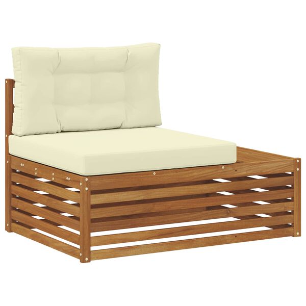 vidaXL Sofa końcowa na zewnątrz z poduszką Naturalny 115 x 83 x 73 cm