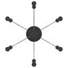 vidaXL Lampa wisząca z 6 uchwytami na żarówki E27 Czarny metal