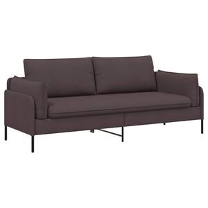 vidaXL Sofa 3-osobowa Ciemny brąz 222 x 81 x 89 cm tkanina