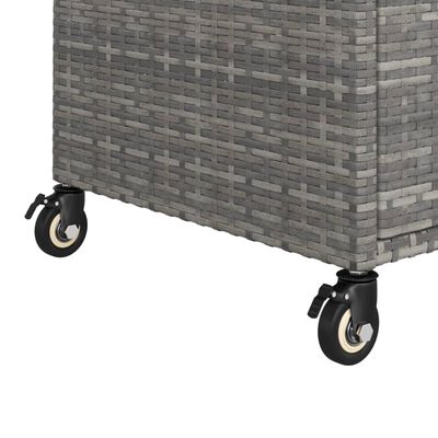 vidaXL Wózek barowy z szufladą, szary, 100x45x97 cm, polirattan