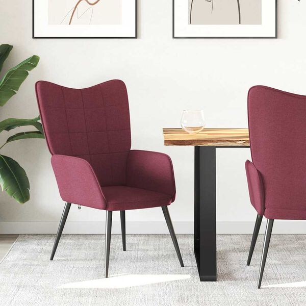 vidaXL Fotel, winna czerwień, obity tkaniną