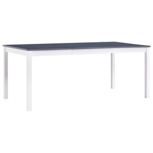 vidaXL St&oacute;ł do jadalni, biało-szary, 180x90x73 cm, drewno sosnowe