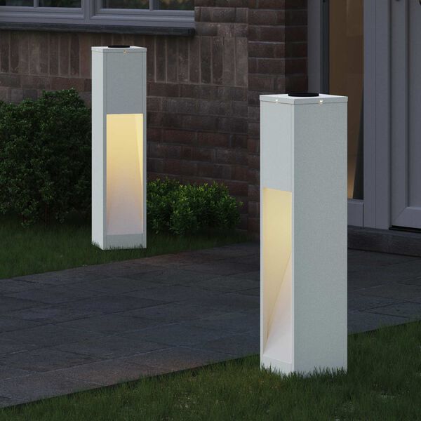 vidaXL Solarna Lampa LED na Ścieżkę 2 pcs Biały
