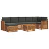 vidaXL Zestawy sof 8 pcs Naturalny i Antracytowy Lite Drewno Akacji