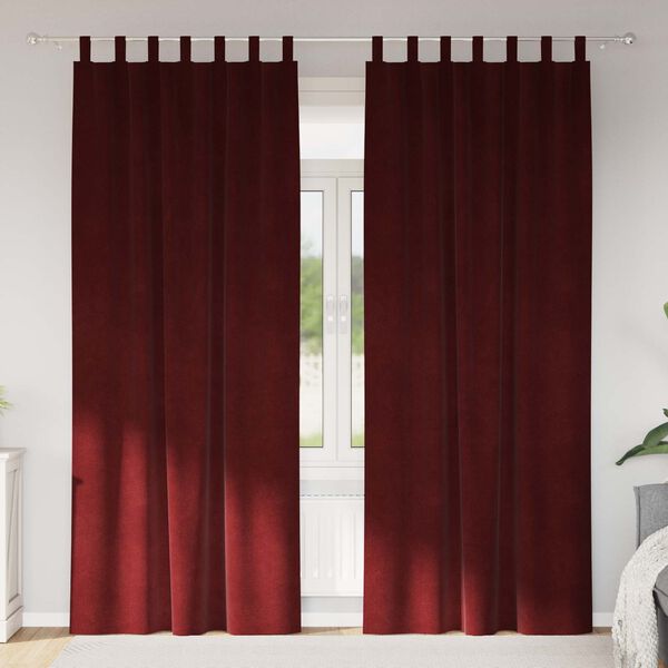 vidaXL Zasłony zaciemniające 2 pcs Czerwone wino 140 x 225 cm Aksamit