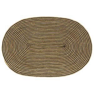 vidaXL Dywan strefowy Naturalny i czarny 122 x 183 cm Juta