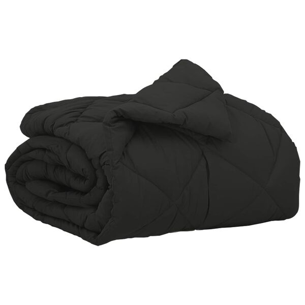 vidaXL Kołdra na cały rok Czarny 200 x 135 cm Mikrofibra