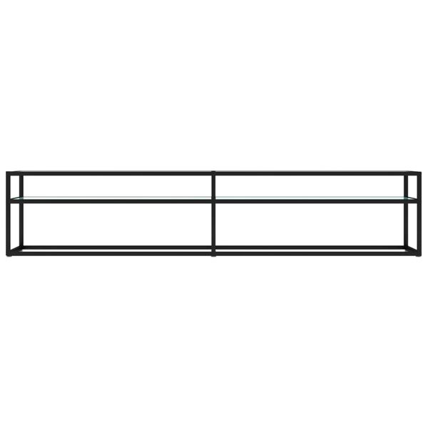 vidaXL Szafka pod TV, biały marmur, 200x40x40,5 cm, szkło hartowane