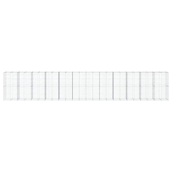 vidaXL Kosz gabionowy z pokrywą, 1200x100x200 cm, galwanizowane żelazo