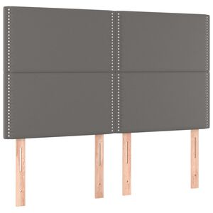 vidaXL Zagł&oacute;wek szary 144x5x118/128 cm sk&oacute;ra ekologiczna