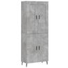 vidaXL Witrynka, szarość betonu 69,5x34x180 cm materiał drewnopochodny