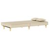 vidaXL Rozkładana kanapa, kremowa, tapicerowana tkaniną