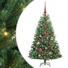 vidaXL Sztuczna choinka z zawiasami zielony 120 cm PVC i Metal