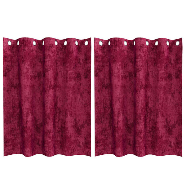 vidaXL Zasłony z weluru 2 pcs Czerwone wino 140 x 140 cm Aksamit