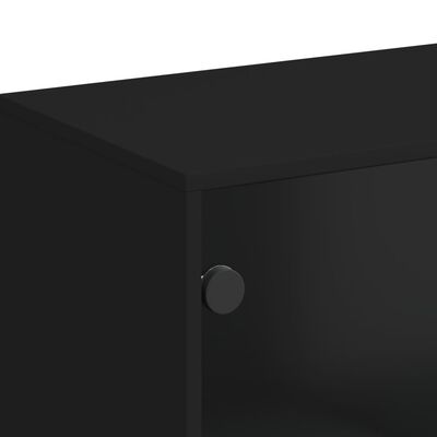 vidaXL Szafka ze szklanymi drzwiami, czarna, 69x37x100 cm