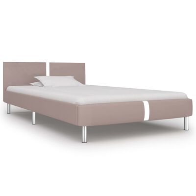 vidaXL Rama łóżka, kolor cappuccino, sztuczna skóra, 90 x 200 cm