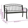 vidaXL Ławka ogrodowa ze stolikiem, czarna, 120 cm, stalowa