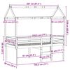 vidaXL Wysokie ł&oacute;żko z dachem, woskowy brąz, 90x190 cm, drewno sosnowe