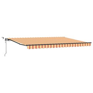 vidaXL Markiza wysuwana Ż&oacute;łty i pomarańczowy 450 &times; 350 cm Poliester