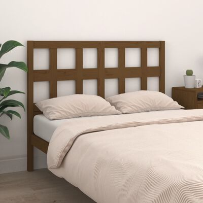 vidaXL Wezgłowie łóżka, miodowy brąz, 125,5x4x100 cm, drewno sosnowe