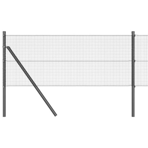 vidaXL Ogrodzenie z słupkami Szary 0.6 x 10 m Stal