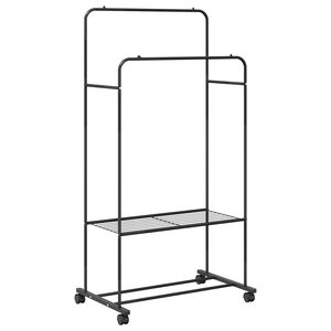 vidaXL Wieszak na Ubrania Czarny 80 x 53 x 156 cm