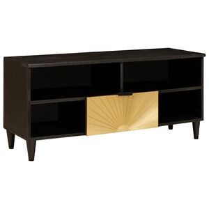 vidaXL Szafka pod telewizor Czarny i złoto 100 x 33 x 46 cm