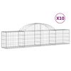 vidaXL Kosze gabionowe, 10 szt, 200x30x40/60 cm, galwanizowane żelazo