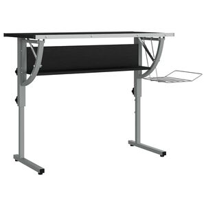 vidaXL Biurko kreślarskie, czarno-szare, 110x53x(58-87) cm
