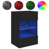 vidaXL Ścienna szafka TV z LED, czarna, 40x30x60,5 cm