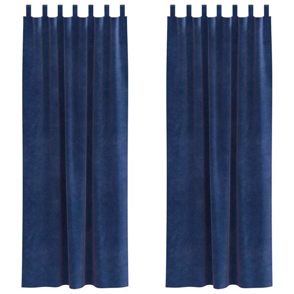 vidaXL Zasłony zaciemniające 2 pcs Ciemnoniebieski 140 x 225 cm
