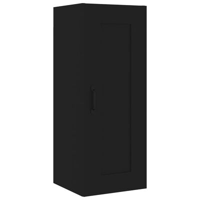 vidaXL Wysoka szafka, czarna, 35x34x180 cm, materiał drewnopochodny