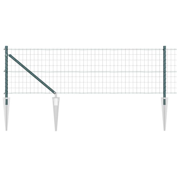 vidaXL Ogrodzenie z słupkiem Zielony 0,4 x 25 m Stal i PVC