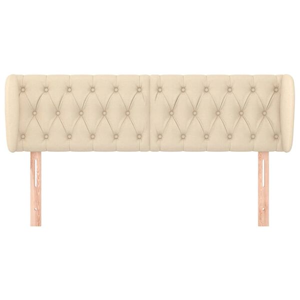 vidaXL Zagł&oacute;wek uszak, kremowy, 147x23x78/88 cm, tkanina