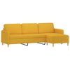 vidaXL Sofa 3-osobowa, jasnoż&oacute;łta, 210 cm, tapicerowana tkaniną