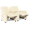 vidaXL Rozkładany fotel masujący z uchwytem, 2-os., kremowy