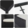vidaXL Zestaw do jadalni w ogrodzie z poduszką 3 pcs Czarny polirattan