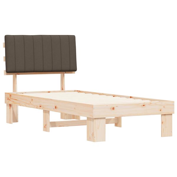 vidaXL Ramka łóżka z tapicerowanym wezgłowiem Ciemnoszary 90 x 200 cm