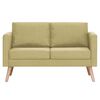 vidaXL 2-osobowa sofa tapicerowana tkaniną, zielona