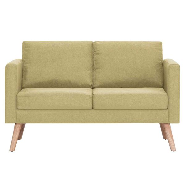 vidaXL 2-osobowa sofa tapicerowana tkaniną, zielona